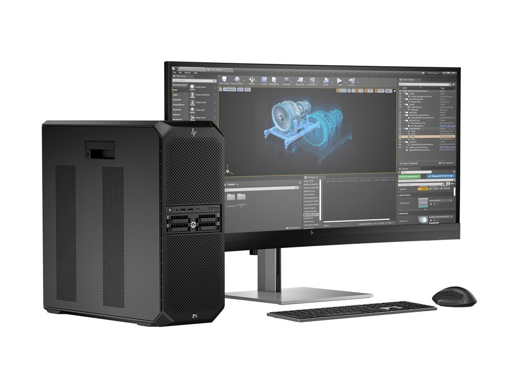 HP Workstation Z6 G5 A - Tower 1 x Ryzen ThreadRipper PRO 7975WX / up to 5.3 GHz - RAM 32 GB - SSD 1 TB - SED, HP Z Turbo Drive, NVMe, TLC - Radeon Pro W7600 - Gigabit Ethernet - Win 11 Pro - monitor: none - keyboard: US - black