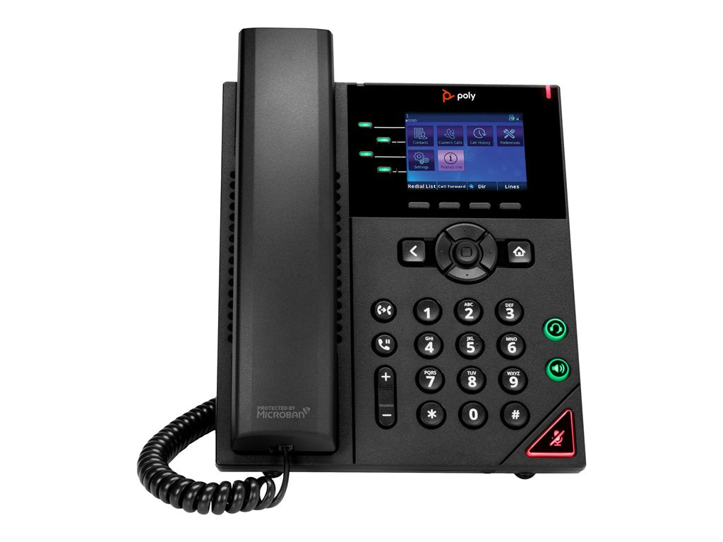 Poly VVX 250 - OBi Edition - VoIP phone - 3-way call capability - SRTP, SIP, SDP, RTP - 4 lines - black