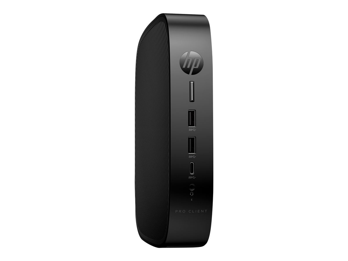 HP Pro t550 - Thin client - USFF 1 x Celeron J6412 / up to 2.6 GHz - RAM 4 GB - flash 32 GB - eMMC - UHD Graphics - Gigabit Ethernet - HP ThinPro - monitor: none