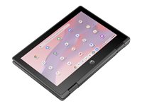 HP Fortis Flip 11 G1i Notebook - Flip design - Intel N-series - N150 / up to 3.6 GHz - Chrome OS - UHD Graphics - 16 GB RAM - 128 GB SSD UFS - 11.6" IPS touchscreen 1366 x 768 (HD) - Wi-Fi 6E, Bluetooth - jet black - kbd: US