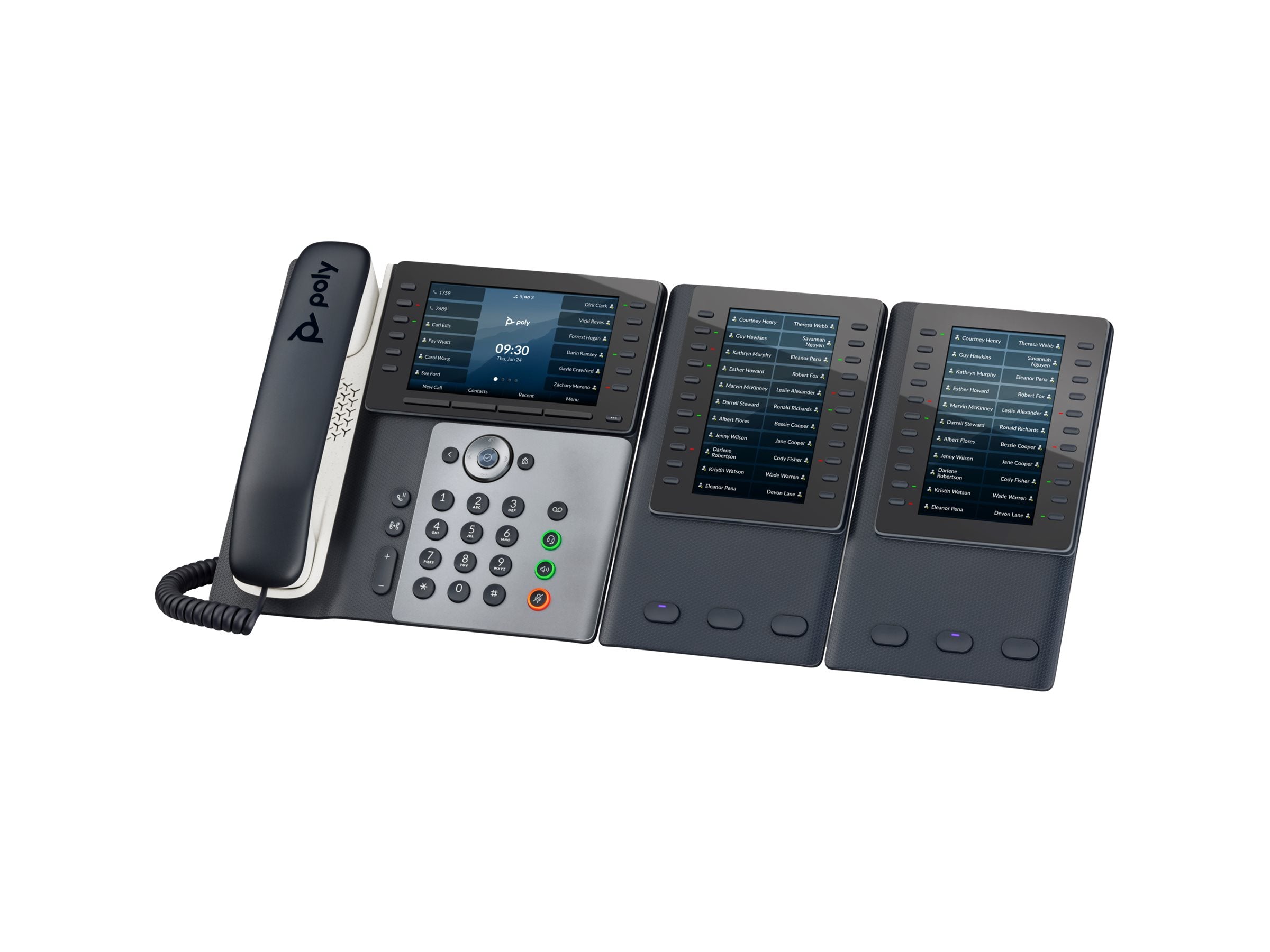 HP Poly Edge E550 - VoIP phone with caller ID/call waiting - IEEE 802.11a/b/g/n (Wi-Fi) / Bluetooth 5.0 - 3-way call capability - SIP, SDP - black - GSA Trade Compliant - TAA Compliant