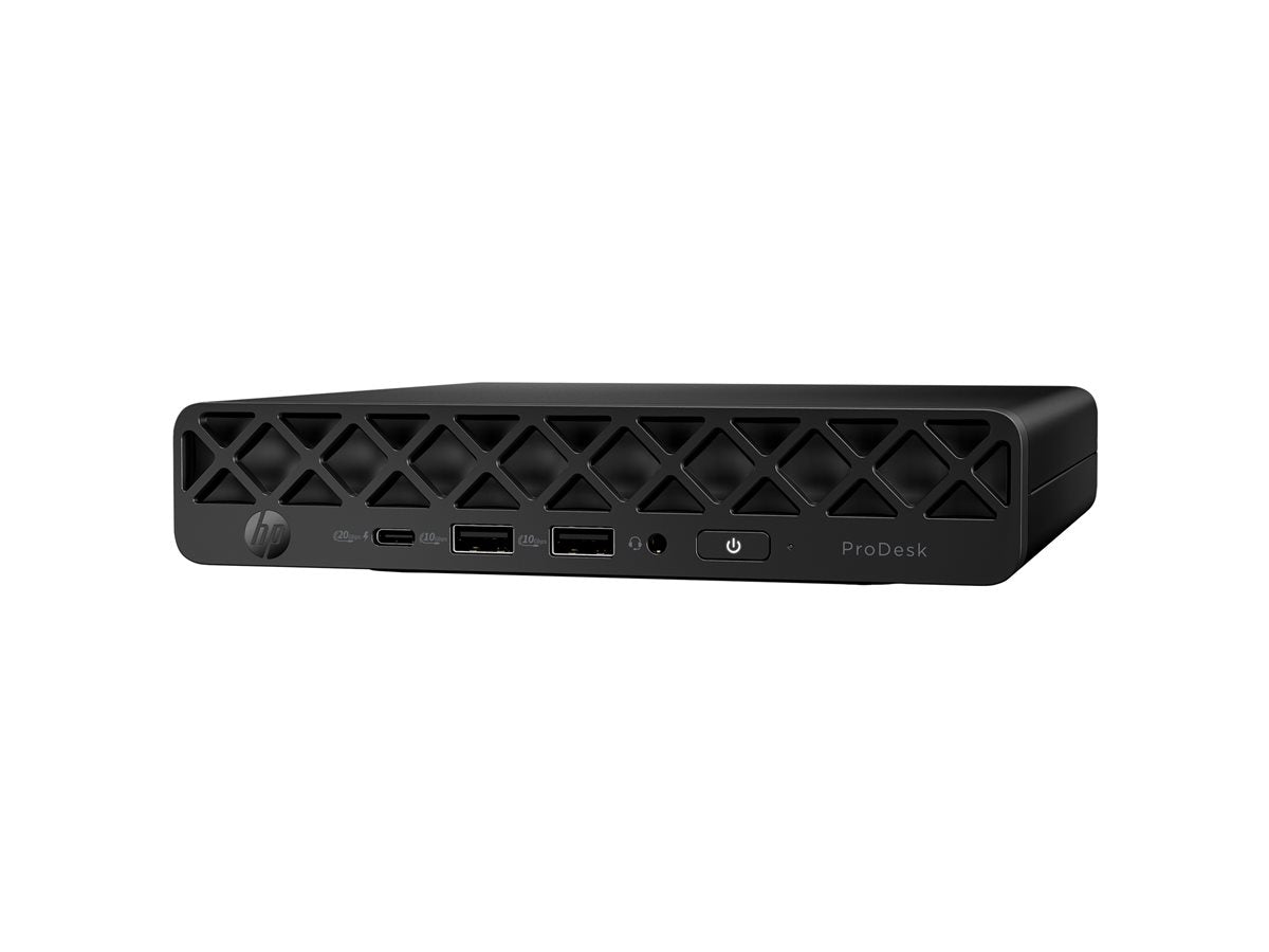 HP ProDesk 4 G1i AI - Mini Core Ultra 5 235T / up to 5 GHz - vPro Enterprise - RAM 16 GB - SSD 512 GB - NVMe - Intel Graphics - Gigabit Ethernet, IEEE 802.11ax (Wi-Fi 6E), Bluetooth 5.3 - Win 11 Pro - monitor: none - keyboard: US - jack black - Smart Buy