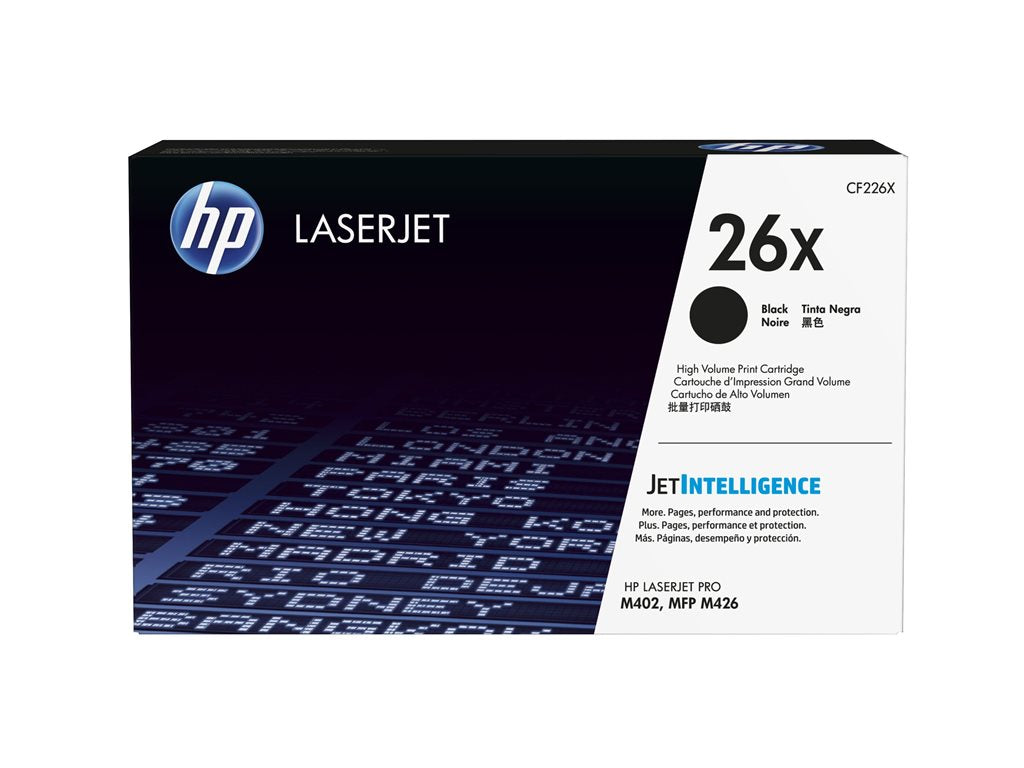 HP 26X - High Yield - black - original - LaserJet - toner cartridge (CF226X) - for LaserJet Pro M402, MFP M426