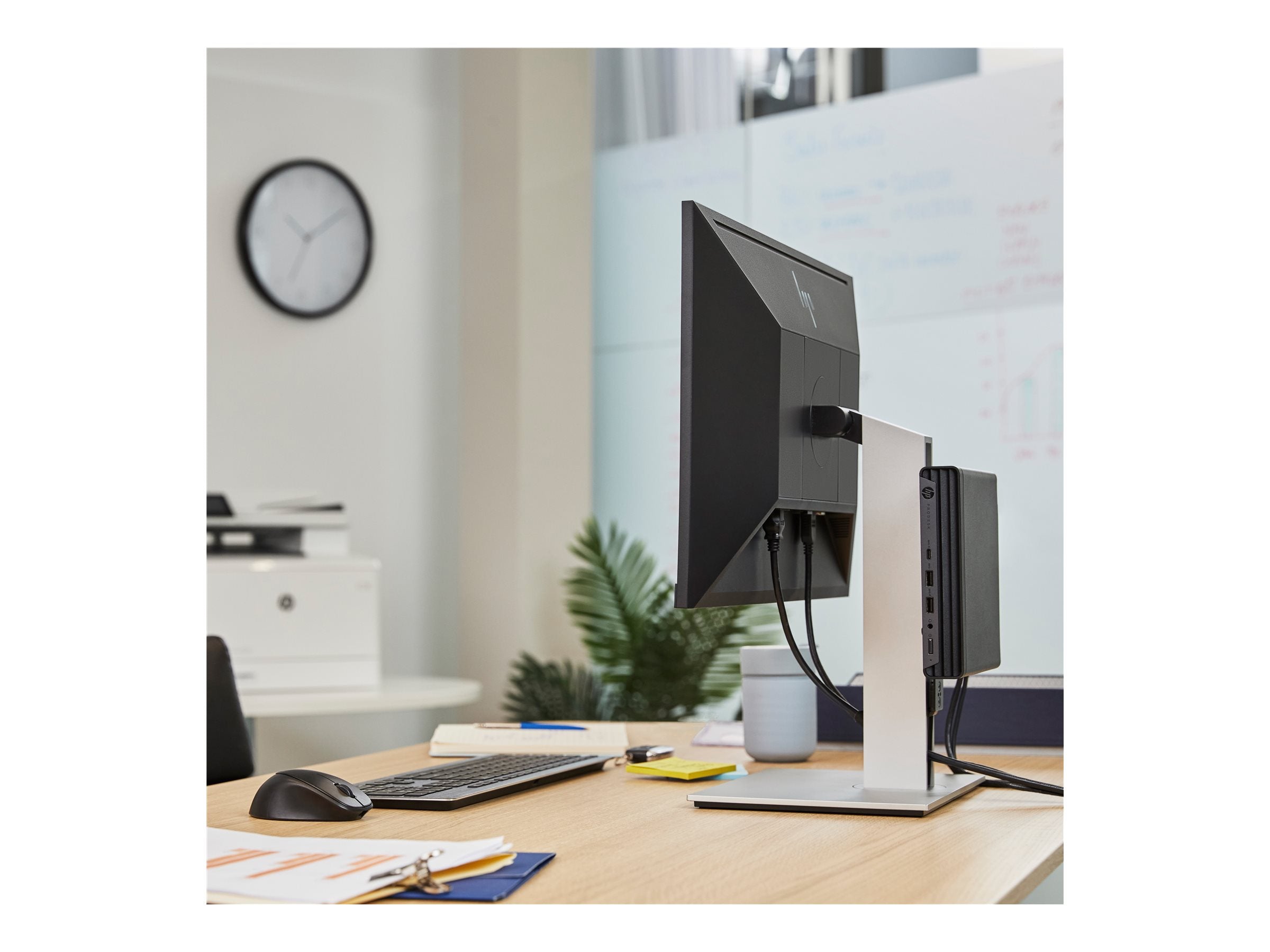 HP Pro 400 G9 - Mini Core i3 i3-14100T / up to 4.4 GHz - RAM 16 GB - SSD 256 GB - NVMe - UHD Graphics 730 - Gigabit Ethernet - Win 10 Pro - monitor: none - keyboard: US - jack black
