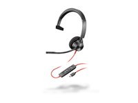 HP Poly Blackwire 3310 - Blackwire 3300 series - headset - on-ear - wired - USB-C - black - UC certified