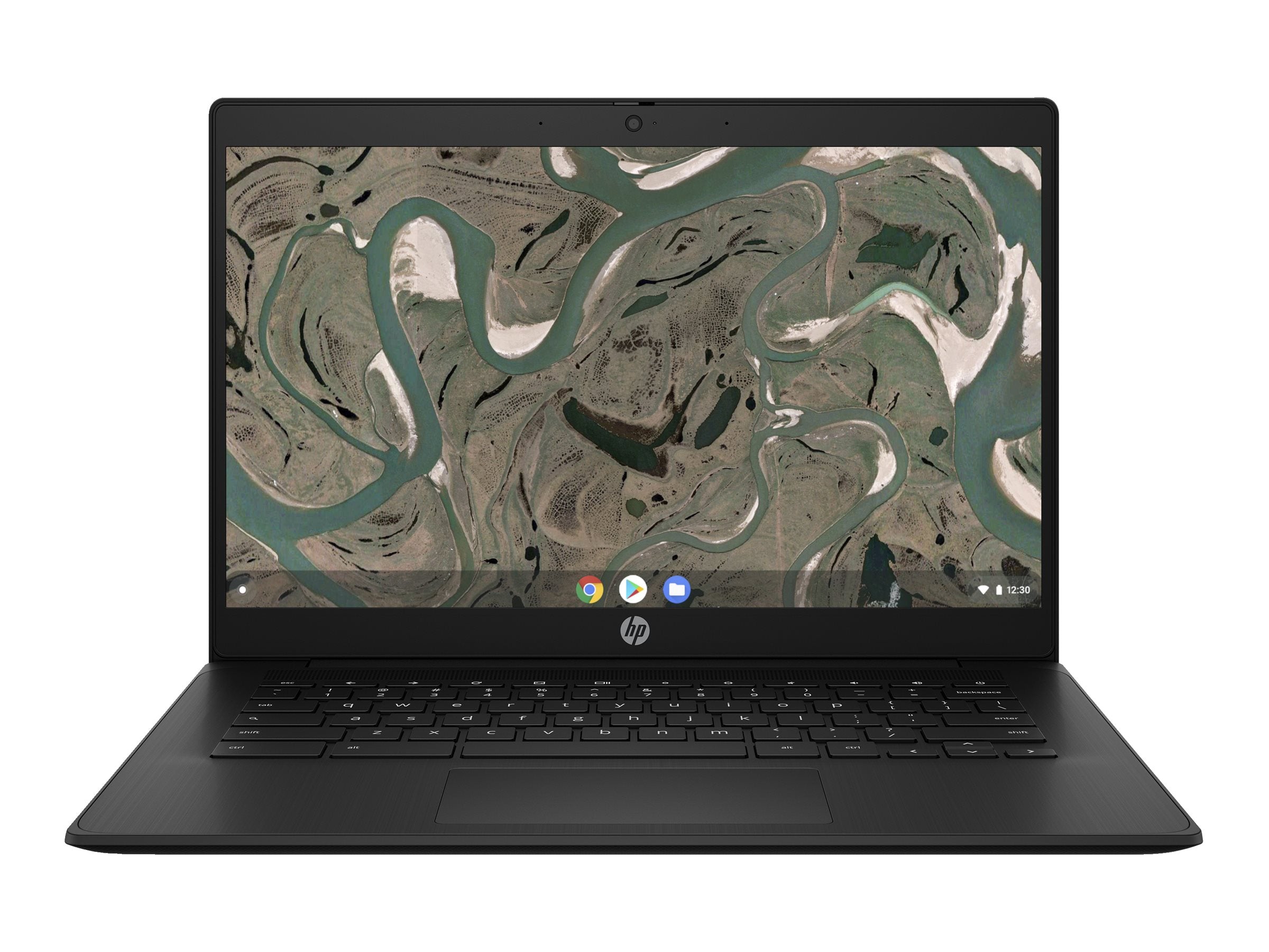 HP Chromebook 14 G7 - Intel Celeron - N4500 / up to 2.8 GHz - Chrome OS - UHD Graphics - 4 GB RAM - 32 GB eMMC - 14" IPS 1366 x 768 (HD) - Wi-Fi 6 - jet black - kbd: US