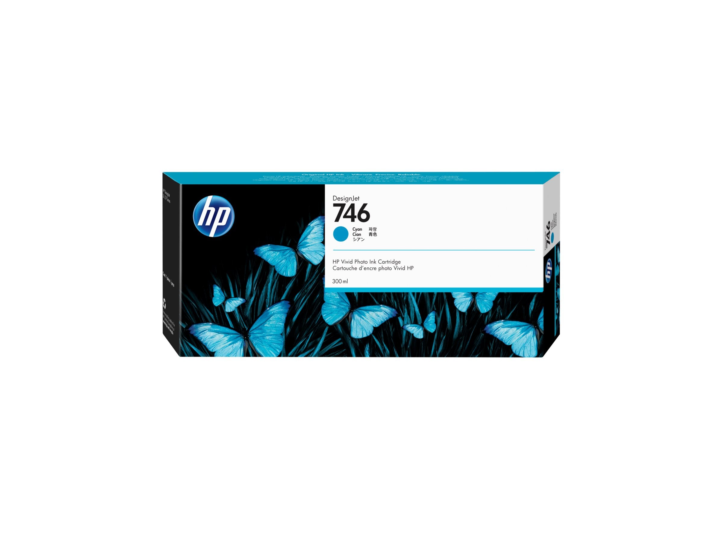 HP 746 - 300 ml - cyan - original - DesignJet - ink cartridge - for DesignJet Z6, Z6dr, Z9+, Z9+dr