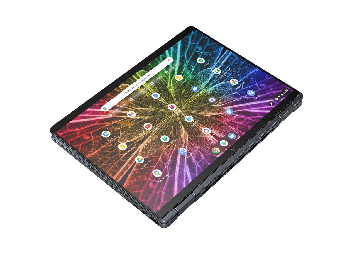 HP Elite Dragonfly Chromebook Enterprise - Flip design - Intel Core i5 - 1245U / up to 4.4 GHz - Evo vPro - Chrome OS (with Chrome Enterprise Upgrade) - Intel Iris Xe Graphics - 8 GB RAM - 256 GB SSD NVMe - 13.5" IPS touchscreen 1920 x 1280 - Wi-Fi 6E, Bl
