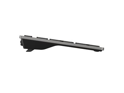 HP 725 - Keyboard - multi-device, rechargeable, powered by SuperCapacitor - full size - wireless - Bluetooth, 2.4 GHz - US - nightfall black