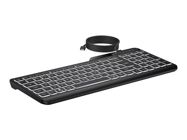 HP 405 - Keyboard - multi device - compact - backlit - USB-C - QWERTY - US - black - Smart Buy